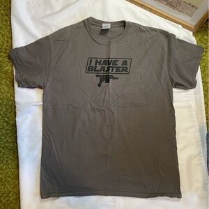 Men’s Gildan size large green/gray short sleeve shirt